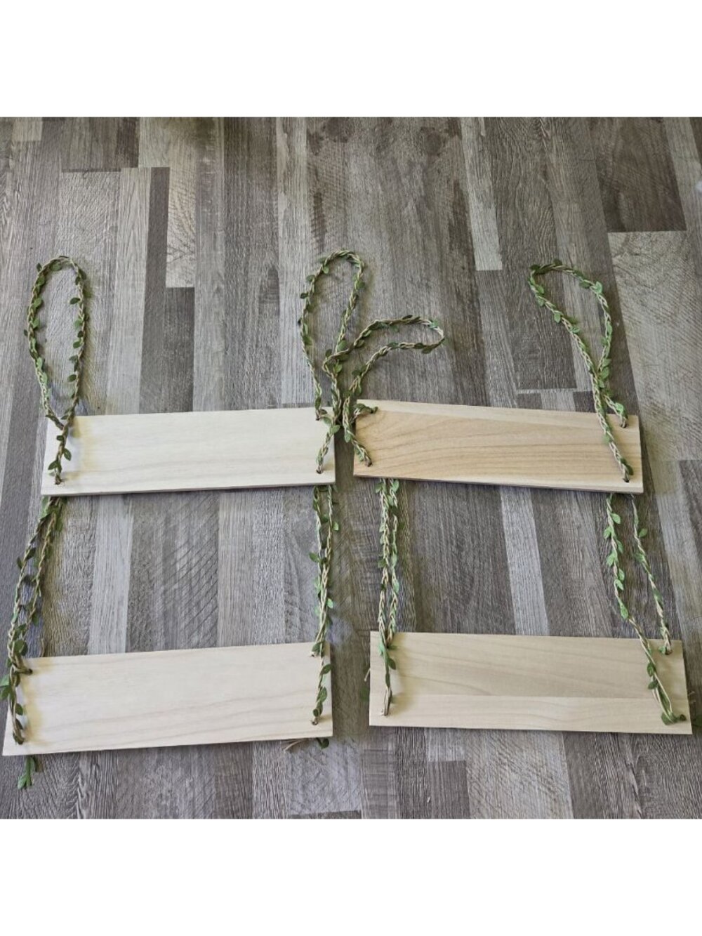 Boho Wood Hanging Rope Shelf Set Faux Ivy Vine Garland Cottagecore 2 Pack